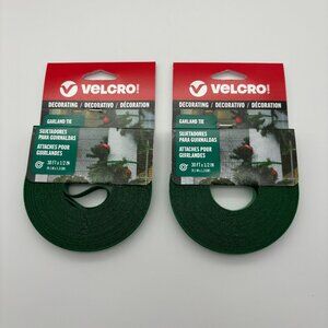 VELCRO Brand Green Holiday Decorating Garland Ties for Christmas Decorations x2